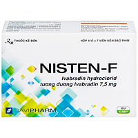 Nisten-F 7,5mg điều trị bệnh mạch vành, đau thắt ngực hộp 4 vỉ x 7 viên