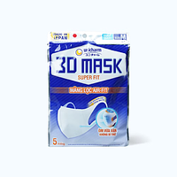 Unicharm 3D mask super fit khẩu trang siêu thoáng khí gói 5 miếng