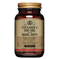 Solgar Vitamin C 500mg w Rose Hips hỗ trợ tăng cường đề kháng (Chai 100 viên)