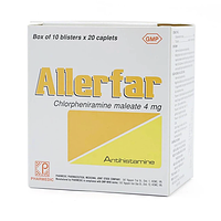 Allerfar Pharmedic điều trị viêm mũi dị ứng, các triệu chứng dị ứng (Hộp 10 vỉ x 20 viên)