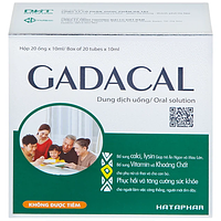 Gadacal Hà Tây bổ sung Calci, Lysin và các Vitamin (Hộp 20 ống x 10ml)