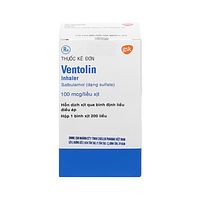 Ventolin Inhaler 100mcg là thuốc xịt định liều dùng để điều trị và kiểm soát cơn hen cấp chai 200 liều