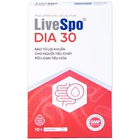 Livespo DIA 30 men vi sinh hỗ trợ tiêu chảy,  rối loạn tiêu hoá (Hộp 10 ống)