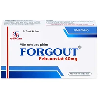 Forgout 40mg điều trị tăng acid uric mạn tính, viêm khớp do gout (hộp 30 viên)