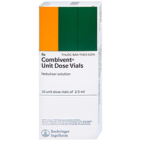 Conbivent Unit Dose Vials 2.5ml là dung dịch khí dung dùng để kiểm soát co thắt phế quản hộp 1 vỉ x 10 ống