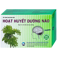 Hoạt Huyết Dưỡng Não điều trị suy giảm trí nhớ, thiểu năng tuần hoàn não hộp 5 vỉ x 20 viên bao đường