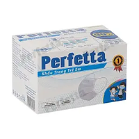 Khẩu trang Perfetta trẻ em 2 lớp màu trắng (Hộp 35 cái)
