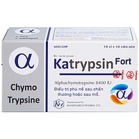 Katrypsin 8400IU phù nề sau chấn thương, phẫu thuật (10 vỉ x 10) viên nén