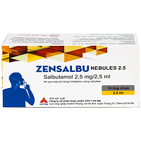 Zensalbu Nebules 2.5mg là dung dịch khí dung dùng để kiểm soát co thắt phế quản và điều trị cơn hen cấp, đóng gói hộp 2 vỉ x 5 ống.







