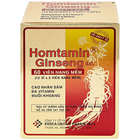 Homtamin Ginseng cung cấp vitamin và muối khoáng hộp 12 vỉ x 5 viên