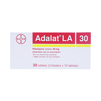 Adalat LA 30 của Bayer là thuốc dùng để điều trị tăng huyết áp và ngăn ngừa cơn đau thắt ngực ổn định mạn tính (3 vỉ x 10 viên)