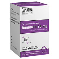 Aminazin 25mg Danapha điều trị tâm thần phân liệt (Hộp 500 viên)