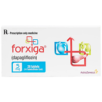 Forxiga 5mg AstraZeneca điều trị đái tháo đường típ 2, suy tim hộp 2 vỉ x 14 viên