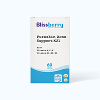 Blissberry Pureskin Acne Support K21 viên uống giảm mụn hộp 60 viên