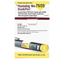 Bút tiêm Humalog Mix 75/25 KwixPen điều trị đái tháo đường hộp 5 cây x 3ml