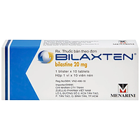 Bilaxten 20mg điều trị viêm mũi dị ứng, mày đay hộp 1 vỉ x 10 viên