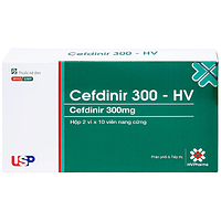 Cefdinir 300 - HV USP điều trị nhiễm khuẩn (Hộp 2 vỉ x 10 viên)