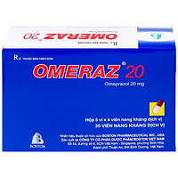 Omeraz 20mg  điều trị và dự phòng tái phát loét dạ dày (5 vỉ x 4) viên nang