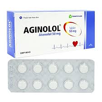 Viên nén Aginolol 50mg điều trị tăng huyết áp, đau thắt ngực, nhồi máu cơ tim (10 vỉ x 10 viên)
