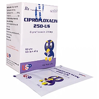 Ciprofloxacin 250-US điều trị viêm đường tiết niệu trên và dưới, lậu hộp 10 gói bột pha hỗn dịch uống