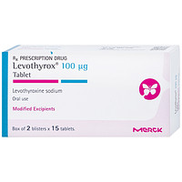 Levothyrox 100µg Merck dạng viên (2 vỉ x 15 viên) được sử dụng để điều trị suy giáp, bướu giáp, và ung thư giáp.