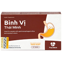 Bình Vị Thái Minh hỗ trợ giảm acid dịch vị, giúp bảo vệ niêm mạc dạ dày ( Hộp 2 vỉ x 10 viên)