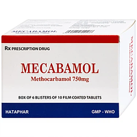 Mecabamol 750mg Hà Tây điều trị các bệnh lý cơ xương cấp tính (6 vỉ x 10 viên)