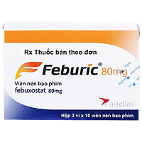 Feburic 80mg điều trị tăng acid uric huyết mạn tính (3 vỉ x 10 viên nén bao phim )