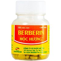 Berberin Mộc Hương Hadiphar điều trị lỵ trực khuẩn, hội chứng lỵ (Chai 100 viên)