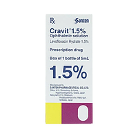 Thuốc nhỏ mắt Cravit 1.5% Santen điều trị viêm bờ mi, viêm túi lệ, lẹo (Chai 5ml)
