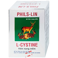 Viên nang mềm L-Cystine 500mg Phils Lin giúp hỗ trợ trong việc điều trị viêm da do thuốc, sạm da, tàn nhang (12 vỉ x 5 viên)