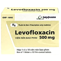 Thuốc Levofloxacin 500mg Imexpharm dành cho việc điều trị các tình trạng như viêm phổi, viêm tuyến tiền liệt, và viêm thận (1 vỉ x 10 viên)