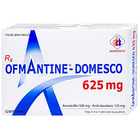 Ofmantine Domesco 625mg được sử dụng để điều trị nhiễm trùng ở đường hô hấp và đường tiết niệu - sinh dục (2 vỉ x 7 viên)