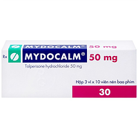 Mydocalm 50mg điều trị triệu chứng co cứng cơ sau đột quỵ (3 vỉ x 10 viên) viên nén bao phim