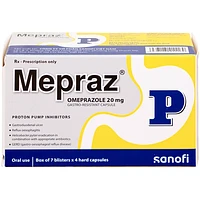 Mepraz 20mg điều trị loét dạ dày tá tràng (7 vỉ x 4) viên nang cứng
