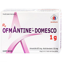 Ofmantine - Domesco 1g dùng để chữa nhiễm khuẩn hô hấp, viêm amidan (2 vỉ x 7 viên)