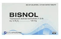 Viên nén Bisnol 120mg trị viêm loét dạ dày, tá tràng (6 vỉ x 10 viên)