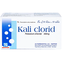 Kali Clorid 500mg Nadyphar phòng và điều trị các chứng giảm kali huyết (Hộp 10 vỉ x 10 viên)