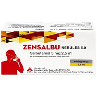 Zensalbu Nebules 5mg kiểm soát cơn co thắt phế quản, điều trị cơn hen cấp tính hộp 2 vỉ x 5 ống