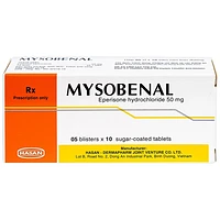 Mysobenal 50mg cải thiện triệu chứng tăng trương lực cơ (5 vỉ x 10 viên nén bao đường )