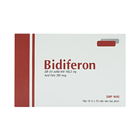 Bidiferon điều trị dự phòng thiếu sắt và acid folic (Hộp 10 vỉ x 10 viên)