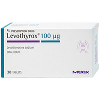 Levothyrox 100µg Merck dạng viên (3 vỉ x 10 viên) dùng để điều trị bướu giáp, suy giáp, và ung thư giáp