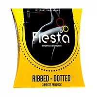 Bao cao su Fiesta Ribbed - Dotted (vàng) hộp 3 cái
