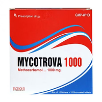 Mycotrova 1000mg  hỗ trợ điều trị đau co thắt cơ bắp liên quan đến xương (10 vỉ x 10 viên)  viên nén bao phim