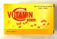 Vitamin C 500mg điều trị tình trạng thiếu vitamin C hộp 10 vỉ x 10 viên nén
