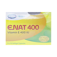 Enat 400 điều trị và dự phòng tình trạng thiếu vitamin E hộp 3 vỉ x 10 viên nang mềm