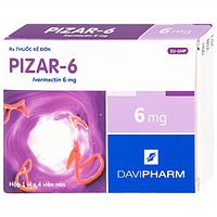 Viên nén Pizar-6 DaViPharm dùng để điều trị các bệnh do nhiễm giun lươn, giun chỉ (1 vỉ x 4 viên)