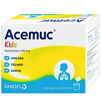 Thuốc cốm Acemuc Kids 200mg Sanofi long đàm, tiêu nhầy, giảm ho (30 gói x 1g)