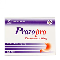 Prazopro 40mg điều trị loét dạ dày (2 vỉ x 7 viên)  viên nang cứng