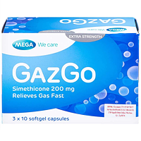 GazGo 200mg điều trị khó chịu, căng đau, trướng bụng (hộp 30 viên)